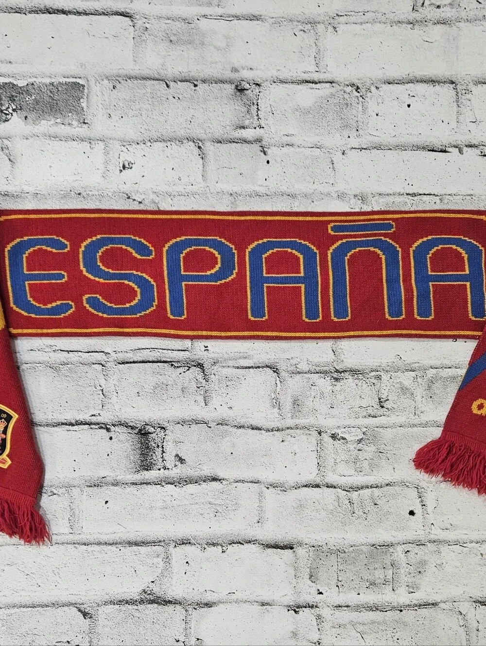Adidas Spain Espana Soccer Fan Scarf Red Blue Yellow Football Knit